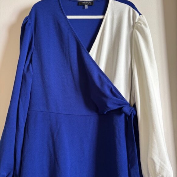 Kasper Plus Colorblock Surplice Side-Tie Jersey Dress size XXL - Picture 5 of 8